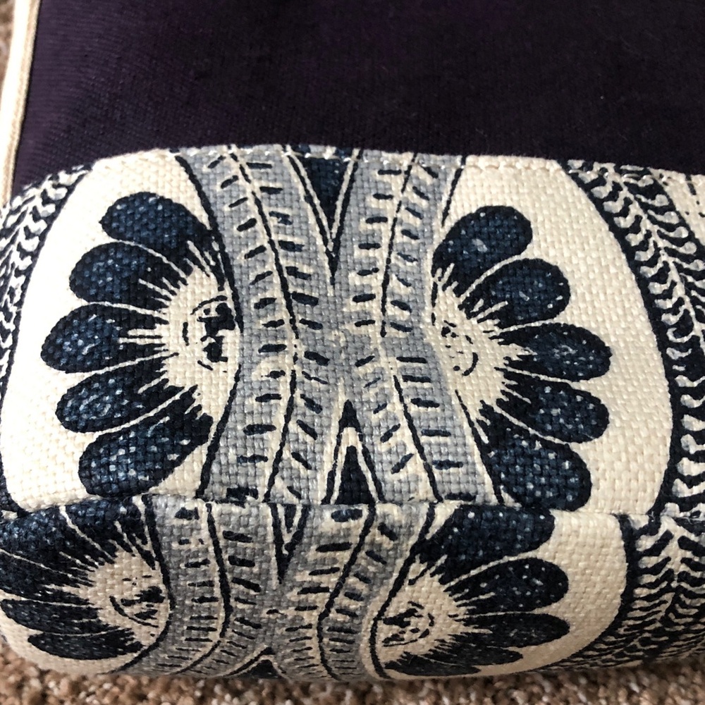 Spartina 449 Double Wine Caddy Ashley River navy blue/off white linen New - Picture 3 of 11
